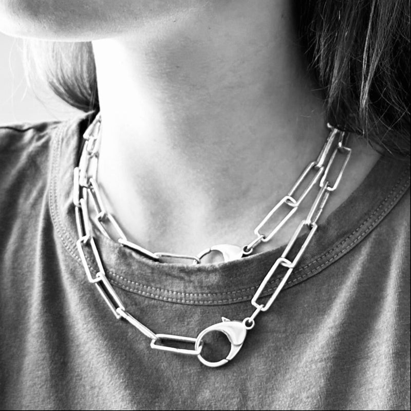 collier "grande croix brute" grosse chaine