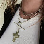 collier "grande croix brute" grosse chaine