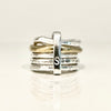 Bague multi anneaux en argent et laiton massif. Finitions brutes et organiques - Isabelle Salvador, statement jewelry
