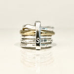 Bague multi anneaux en argent et laiton massif. Finitions brutes et organiques - Isabelle Salvador, statement jewelry