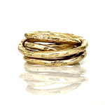 Bague bobine 4 rangs entrelacés à la finition brute. Isabelle Salvador bijoux à forte personnalité.