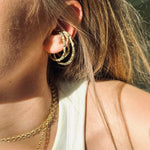 Ear cuff bruts réalisés en laiton massif et proposés en trio - Isabelle Salvador Statement Jewelry