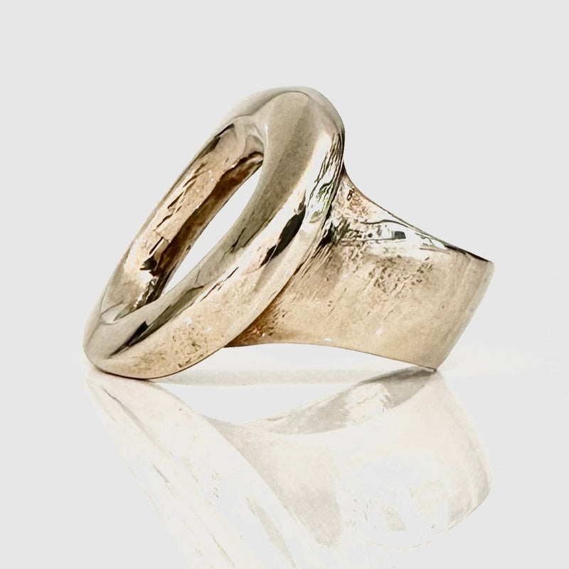 Bague ellipse ajustable en bronze massif - Isabelle Salvador Statement Jewelry