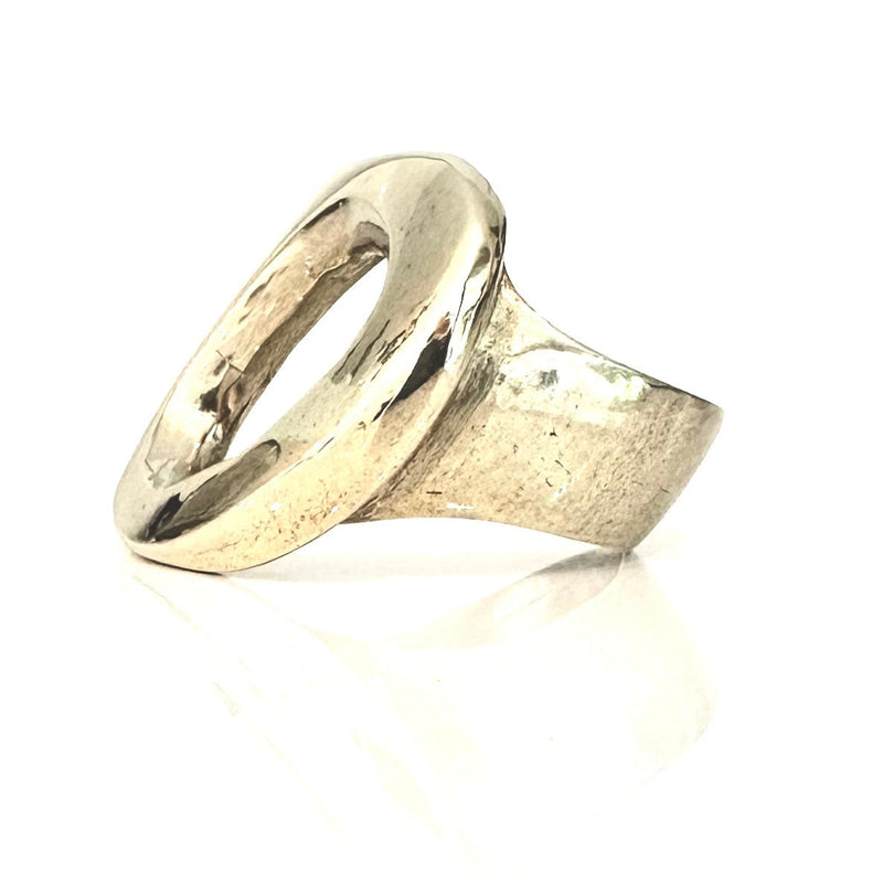 Bague ellipse ajustable en laiton massif - Isabelle Salvador Statement Jewelry