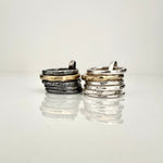 Bague multi anneaux en argent et laiton massif. Finitions brutes et organiques - Isabelle Salvador, statement jewelry