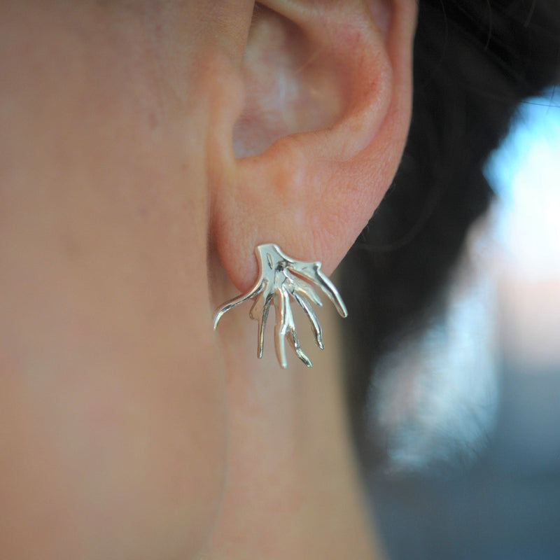"Pommier" boucles d'oreilles fantaisie luxe en argent de la collection "nature" Isabelle Salvador bijoux créateur